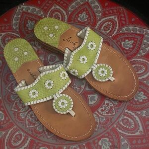 Jack Rogers Green and Tan Sandals